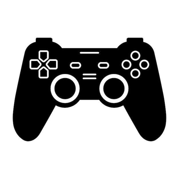 Game console black vector icon on white background