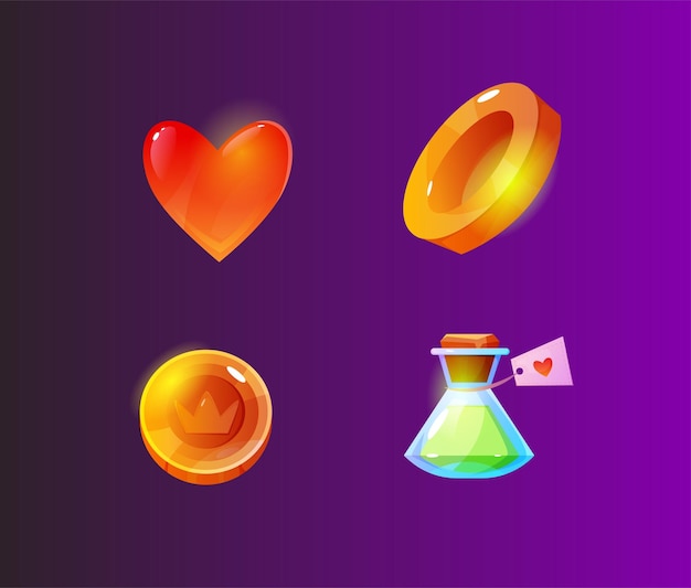 Game icons set vector