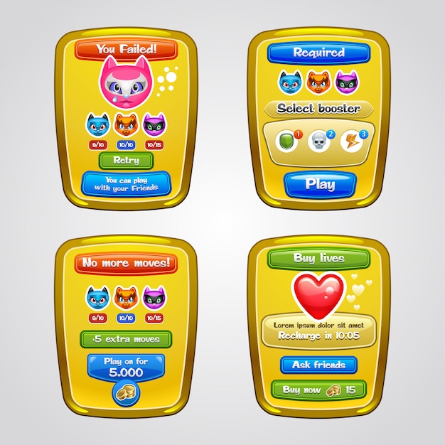 Game interface elements.  .