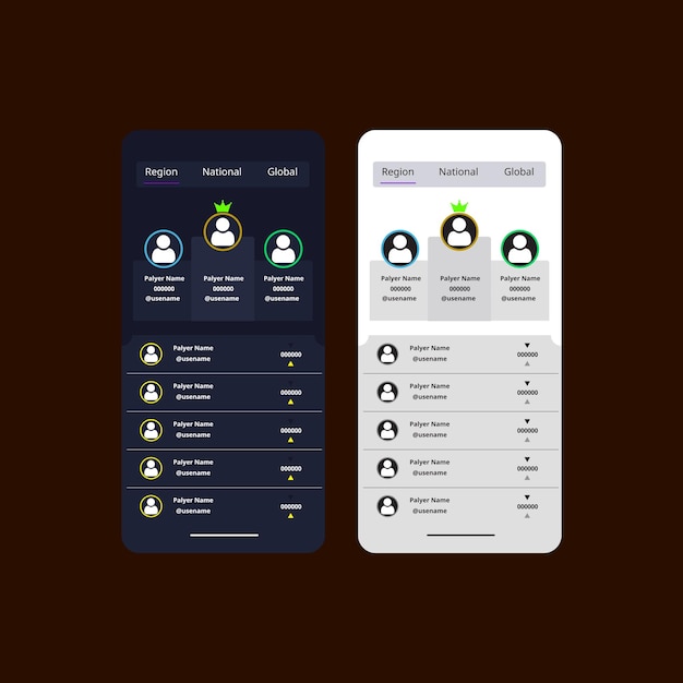 Game leaderboard with abstract background
