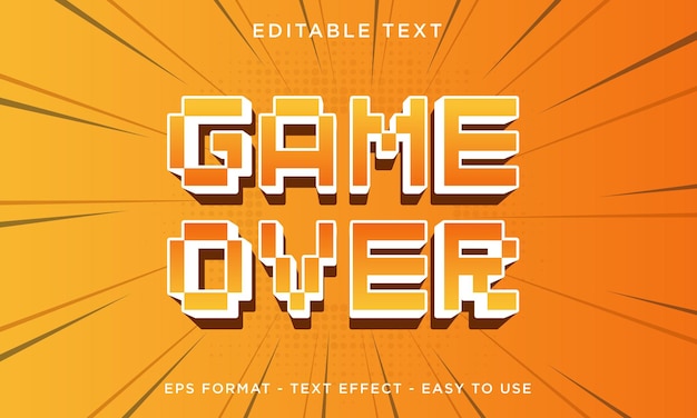 Game Over 3D Text Effect