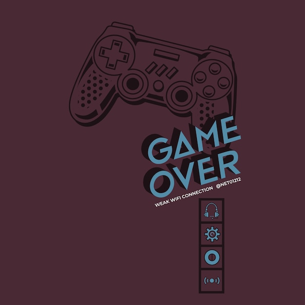 Game over Game Boat Mouse vector design