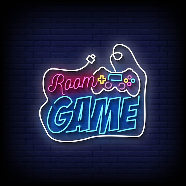 Game Room Neon Signs Style Text Vector