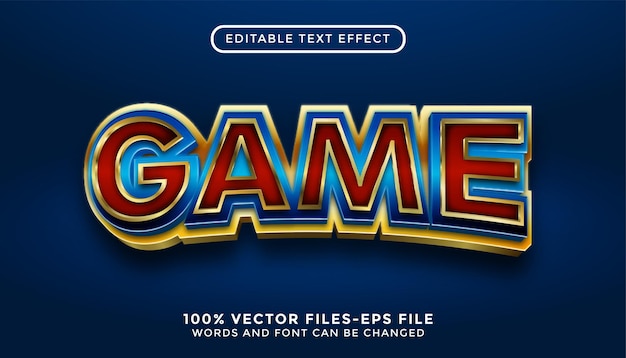 Game text. editable text effect with gold style premium vectors