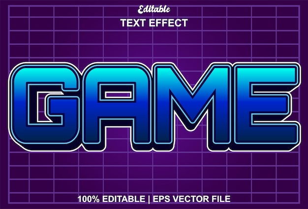 game text effect in blue and editable for logos brands and more