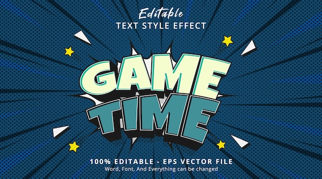 game time comic text effect