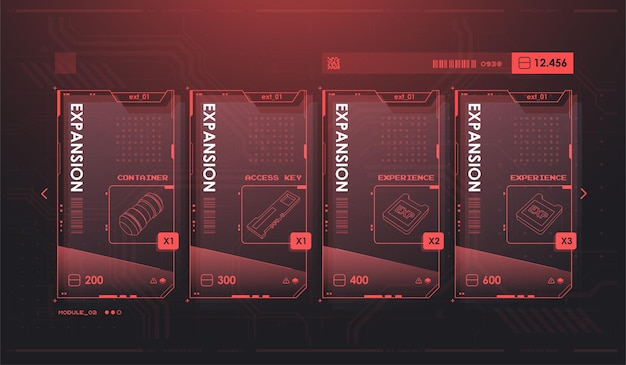 Game ui screen Abstract digital technology UI UX Futuristic HUD FUI Virtual Interface