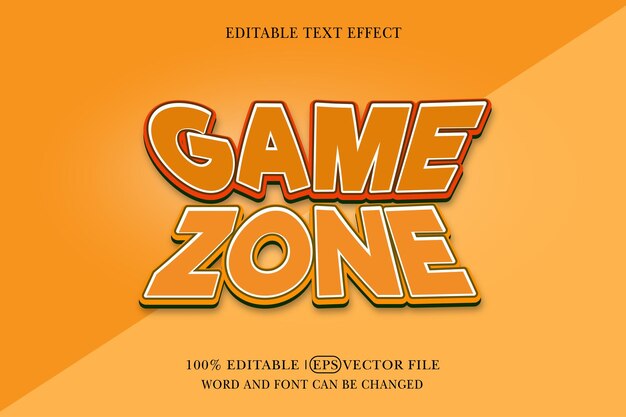 Game Zone title background Editable text effect 3d text template