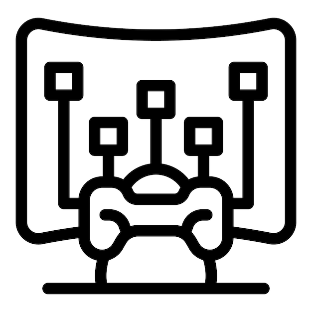 gamer playing racing video game using wireless joystick controller icon