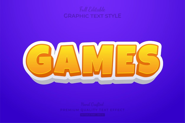 Games Cartoon kiểu phông chữ hiệu ứng văn bản có thể chỉnh sửa