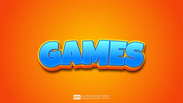 Games editable 3D text effect font