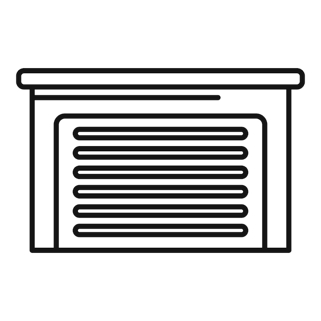 Garage door is closing with horizontal lines forming