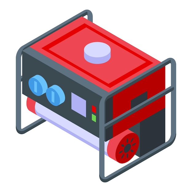 Garage generator icon isometric vector Power energy Gas industrial