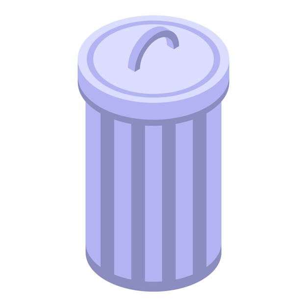 Garbage bin icon Isometric of garbage bin vector icon for web design isolated on white background