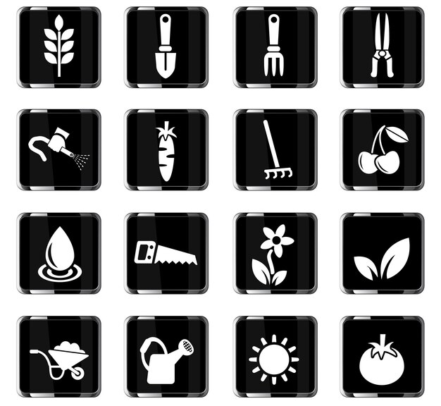 Gardening web icons for user interface design