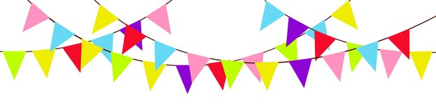 garland with flags holidays design and decoration birthday carnival party festival