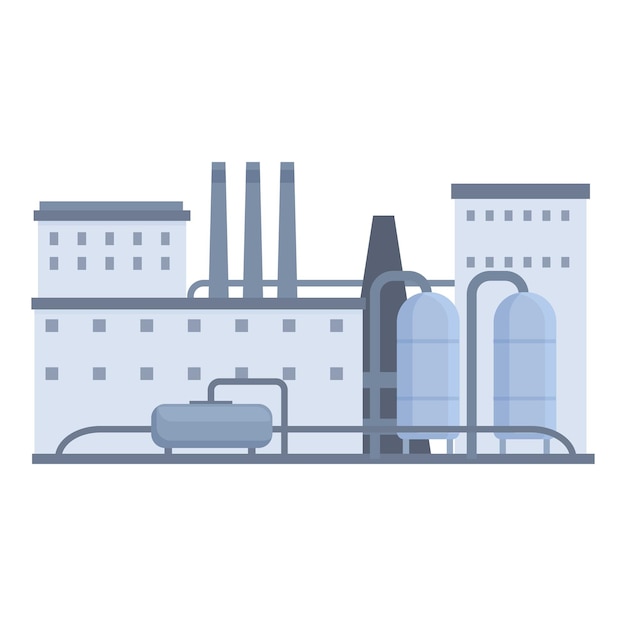 Gas production factory icon cartoon vector Energy sector metal