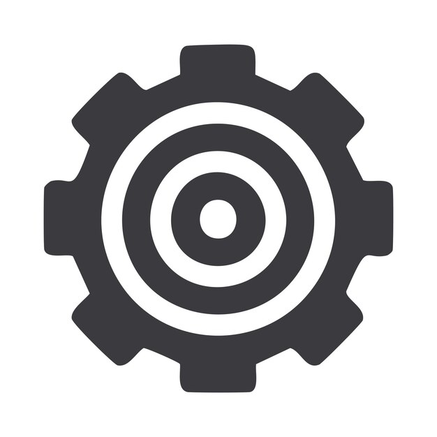 Gear icon vector settings solid symbol pictogram isolated on white