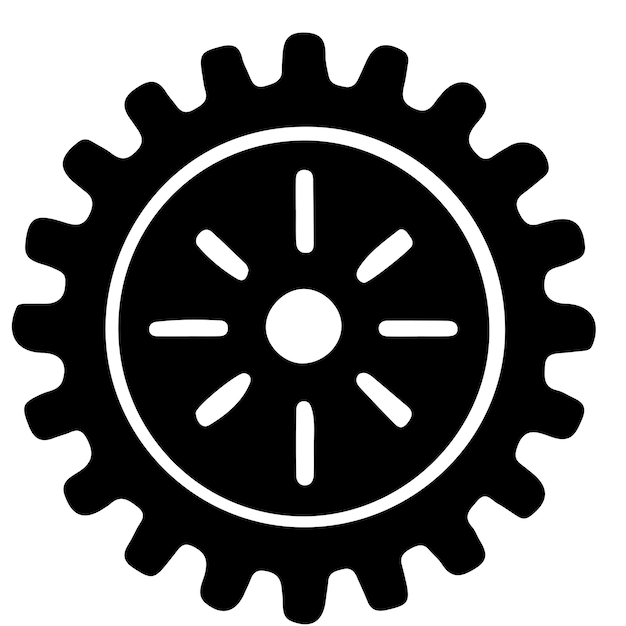 Gear Setting outline icon for apps websites logo Gear symbol black line cogwheel sign vector