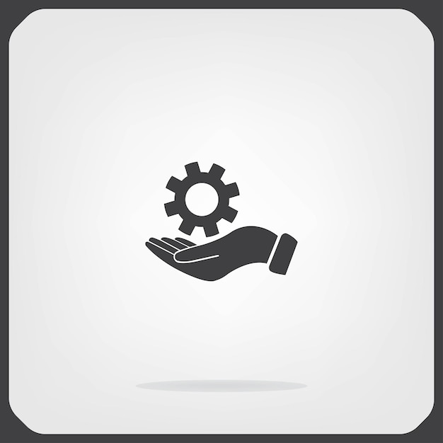 Gear settings symbol Vector illustration on gray background Eps 10
