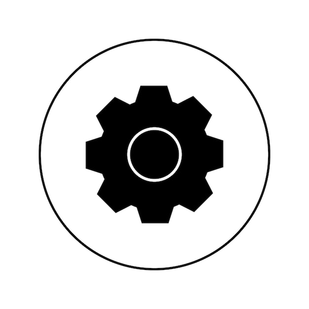 Gear solid icon with circle