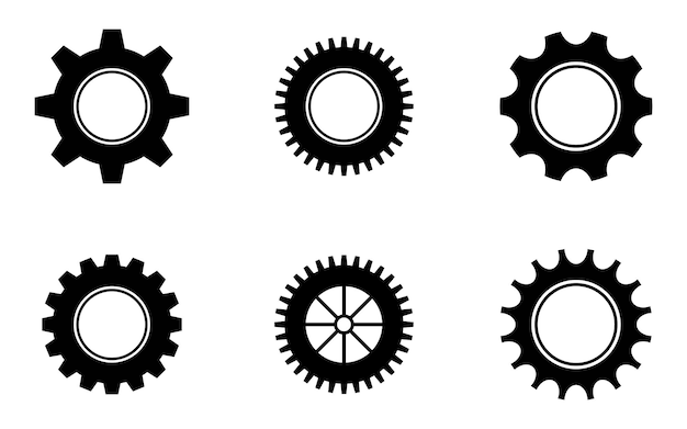 Gear wheel icon setting cogwheel computing engine system app configuration vector buttons