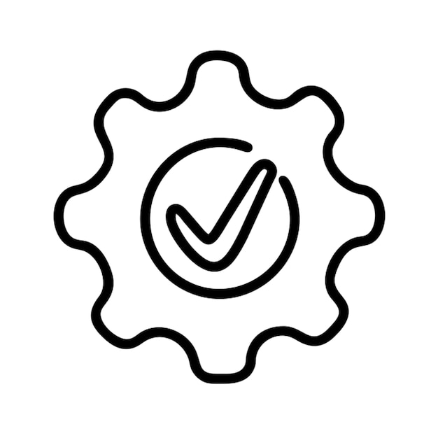gear with a tick icon outline