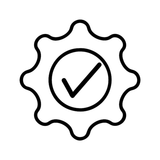 gear with a tick icon outline