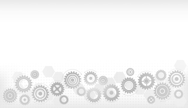 gears on a white background with space for text