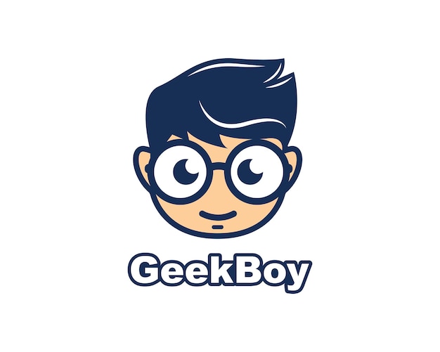 geek boy icon vector illustration design template