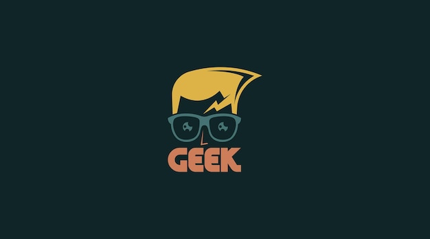 Geek Logo Design Concept Vector Geek Logo Template in Flat Color Design Style