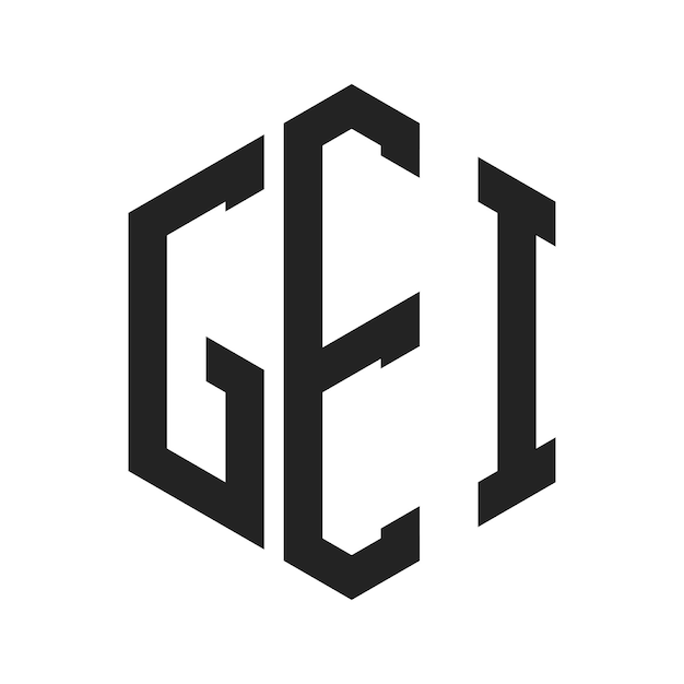 GEI Logo Design Initial Letter GEI Monogram Logo using Hexagon shape