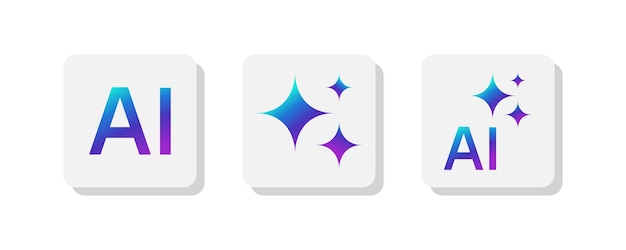 generate ai button set artificial intelligence machine learning technology concept for uiux design