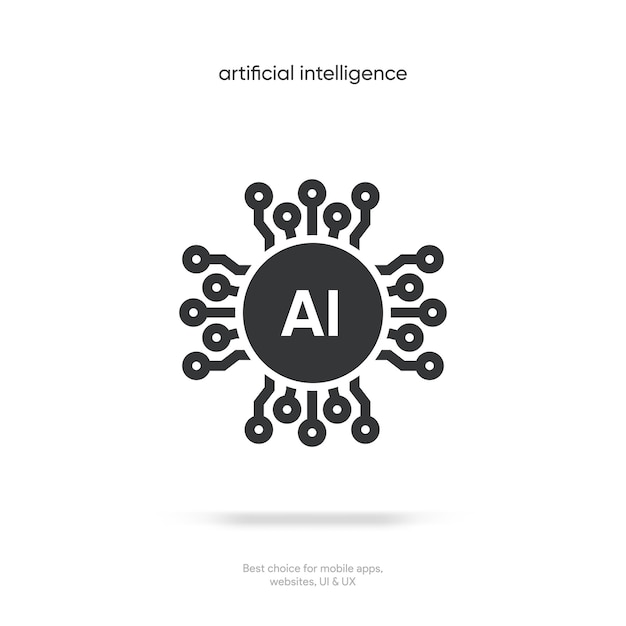 Generate AI button symbol Artificial intelligence sign button Machine learning generator and gen