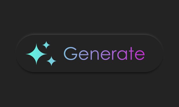 generate ai button user interface artificial intelligence ui ux design concept for website app isolated on black background vector illustration