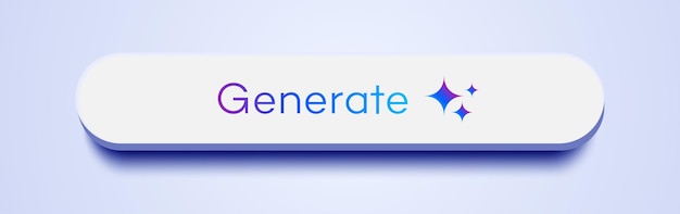 Generate AI button user interface on purple background Artificial intelligence button trendy neumorphic style for ui ux element app website vector
