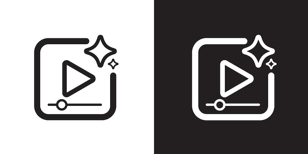 Generate video by AI icon Artificial intelligence creates video concepts Machine learning text to generate video Icon element for application and web Vector illustration