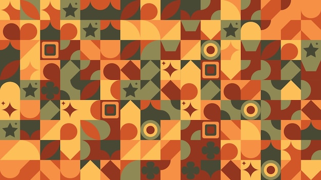 Geometric Bauhuas Pattern Vector brown Colorful Geometric background Geometric Pattern Seamless