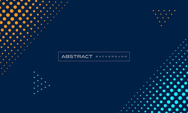 geometric blue and orange halftone abstract background