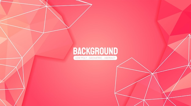 Geometric Bright Pink Low Poly Abstract Background