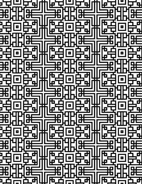 Geometric Coloring Pattern Black Lineart 197