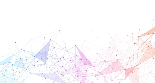 Geometric connected background Connecting dots and lines Global network connection Banner template for technology