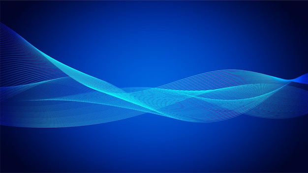 Geometric curved lines in gradient forming dynamic futuristic abstract flow patterns