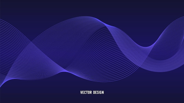 Geometric curved lines in gradient forming dynamic futuristic abstract flow patterns