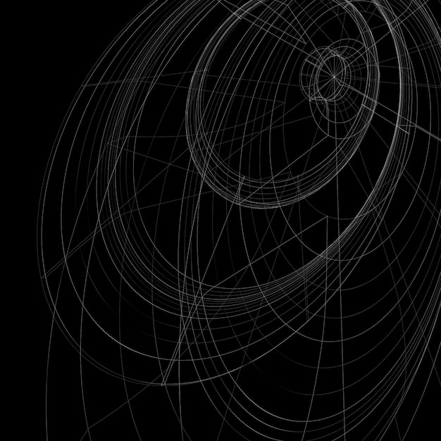 Geometric dark monochrome lattice engineering backdrop, contemporary complex 3d abstraction with lines mesh. Netting background, best for use in graphic projects.