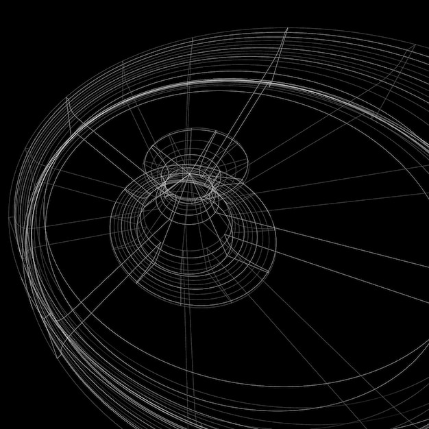 Geometric dark technology and engineering backdrop, graphic abstraction with lines mesh. Netting background, complicated technical sketch.