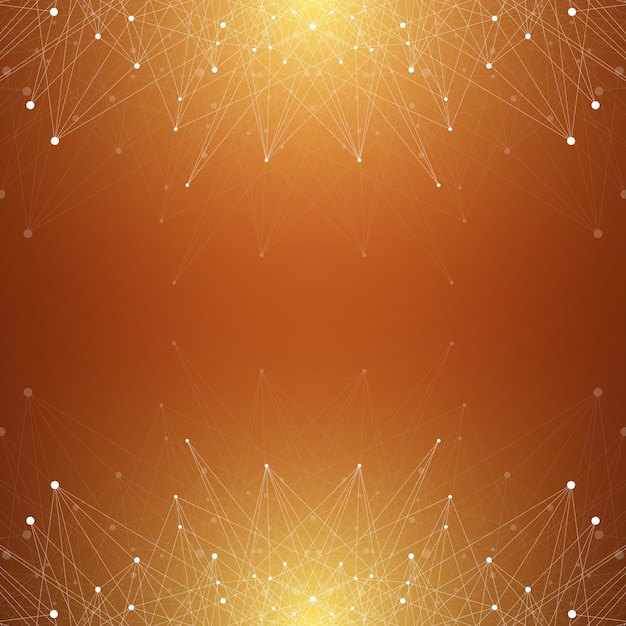 Geometric graphic background molecule and communication. Big data complex with compounds. Perspective backdrop. Minimal array Big data. Digital data visualization. Scientific vector illustration.