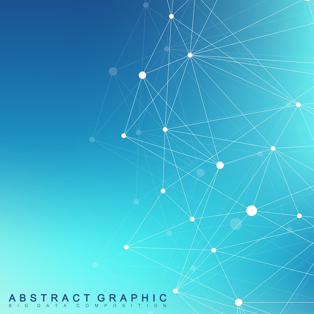 geometric graphic background molecule and communication big data complex with compounds perspective backdrop minimal array digital data visualization scientific cybernetic vector illustration