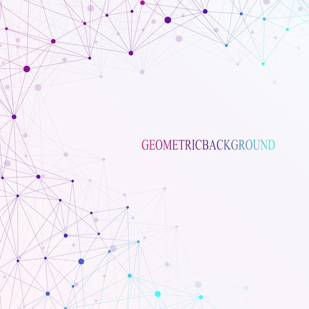 Geometric graphic background molecule and communication Connected lines with dots