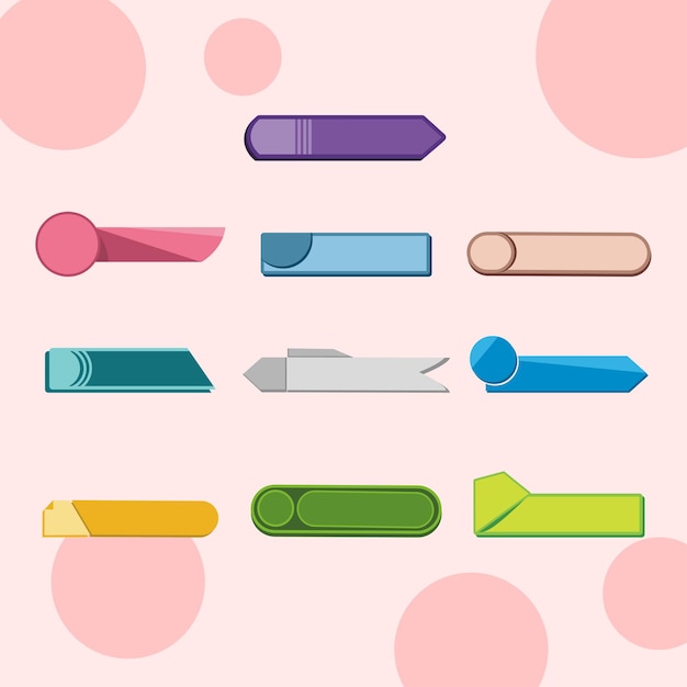 Geometric Header Collection Vector Illustration